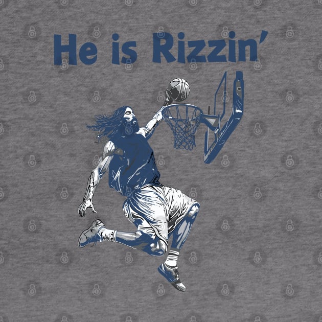 He Is Rizzin' Christian Juses Basketbal Happy Easter Retro by rhazi mode plagget